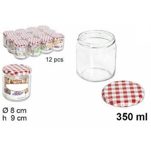 trade shop traesio set 12 pezzi contenitore barattolo in vetro con coperchio barattolini 350ml