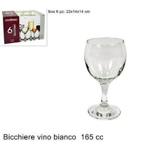 trade shop traesio set 6 pezzi servizio calici calice bicchieri in vetro 165 cc vino bianco acqua