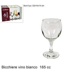 trade shop traesio set 6 pezzi servizio calici calice bicchieri in vetro 165 cc vino bianco acqua