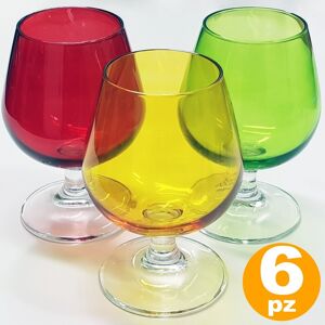 trade shop traesio set 6 bicchieri globo sweet colorati vetro bevanda liquore distillati cicchetti