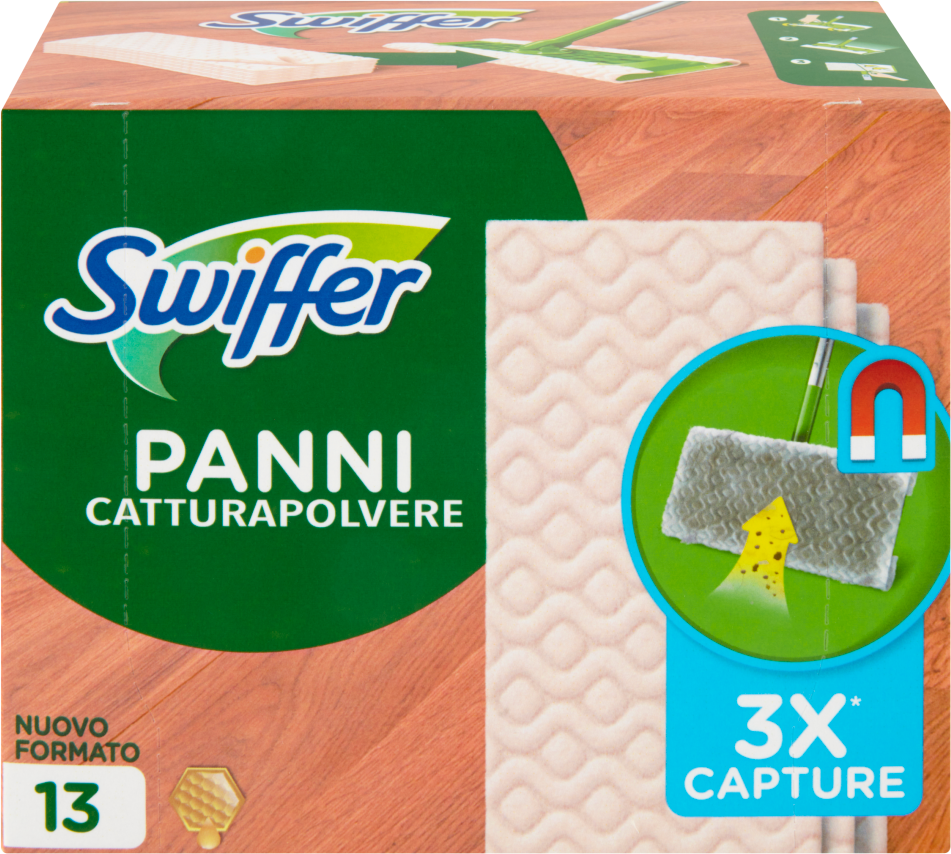 Swiffer Panni Catturapolvere per Scopa Ricarica 13 Panni Legno & Parquet -