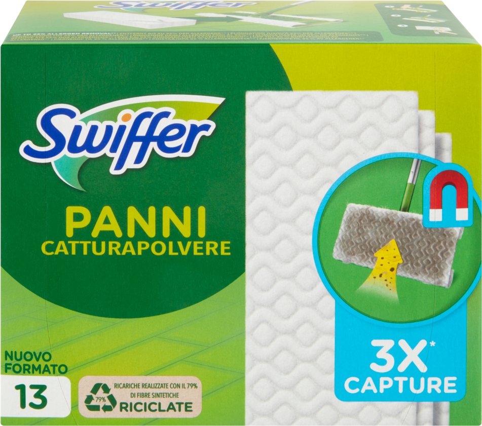 Swiffer Panni Catturapolvere per Scopa Ricarica 13 Panni -