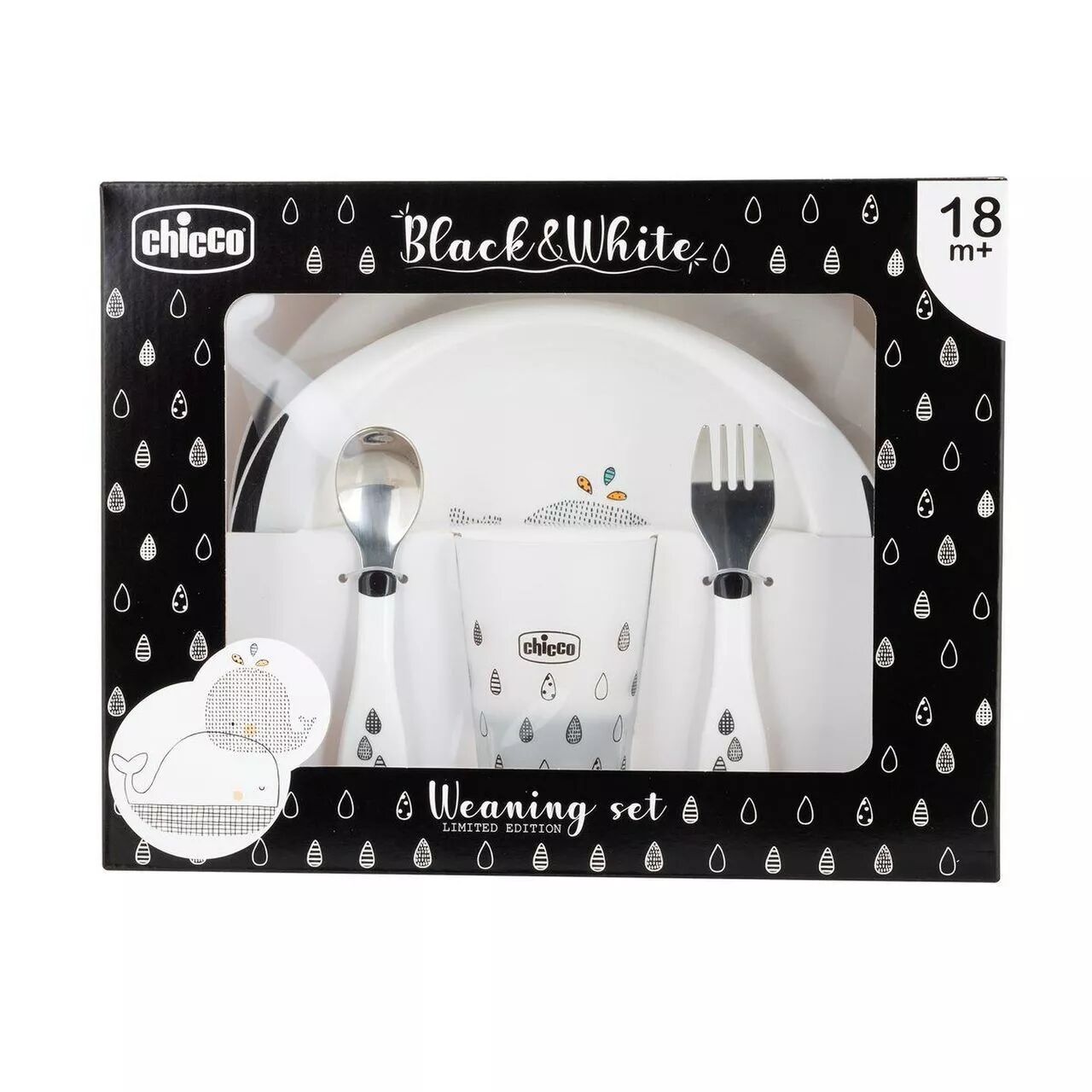Chicco Set Pappa Limited Edition Black & White +18 mesi 1 Kit