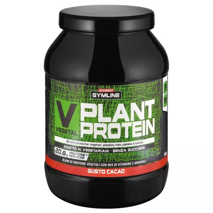 Enervit Gymline V plant protein cacao 900 g integratore di proteine vegetali