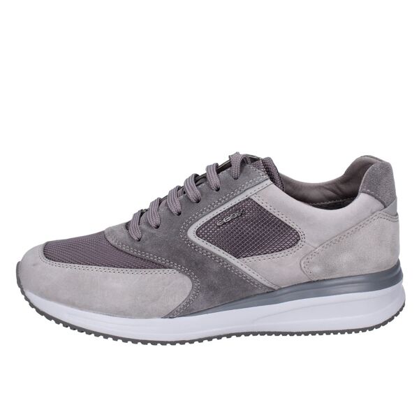 geox scarpe sneakers uomo u dennie con lacci grigio tessuto bf968 taglia 45