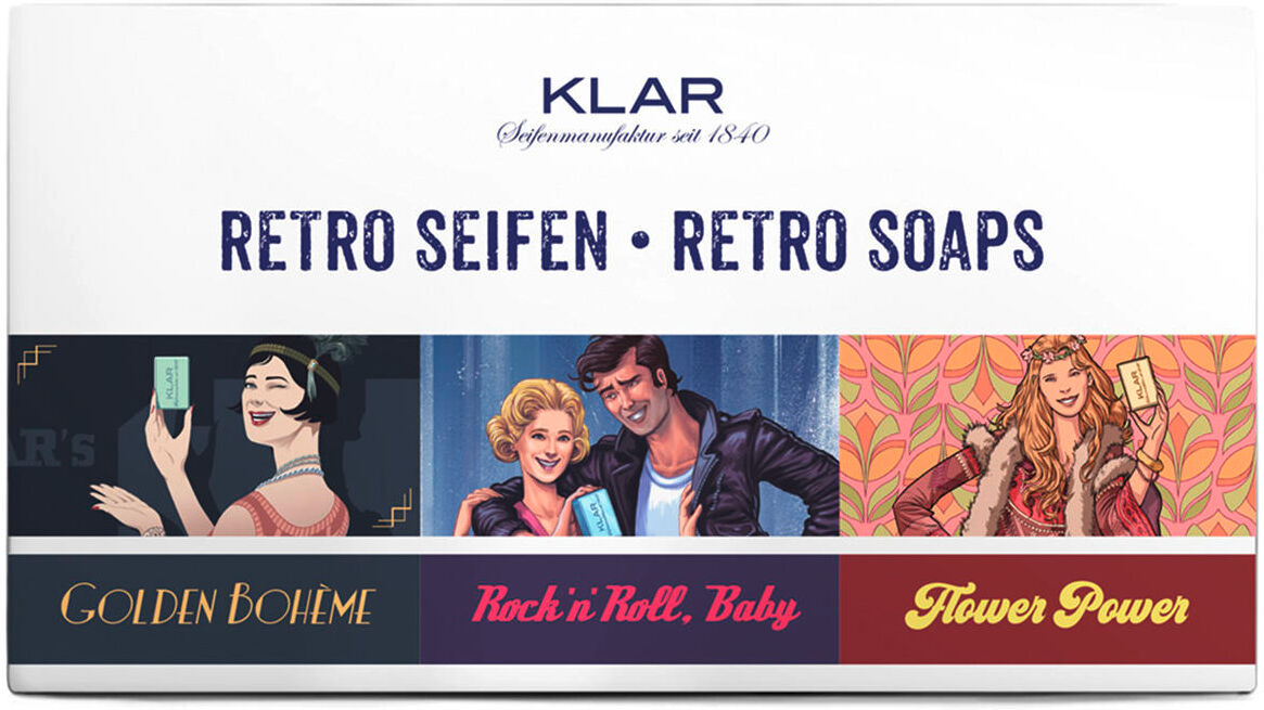 klar set di sapone retrò