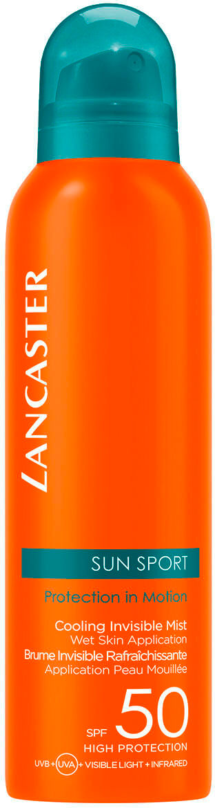 lancaster sun sport cooling invisible mist wet skin application spf 50, 200 ml