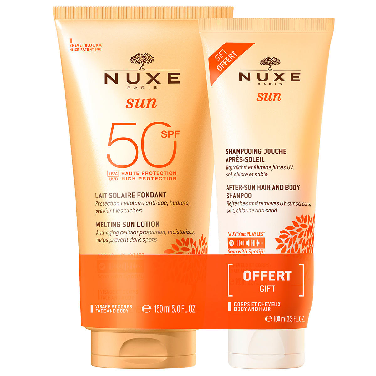 nuxe sun set lait solaire fondant spf 50