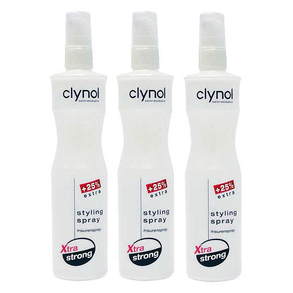 clynol stylingspray xtra strong trio set 3 x 250 ml