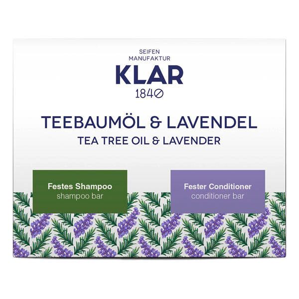 klar set regalo con olio dell'albero del tè e lavanda