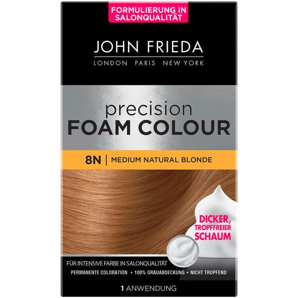 john frieda precision foam colour colorazione permanente 8n biondo medio naturale 1 confezione biondo medio naturale