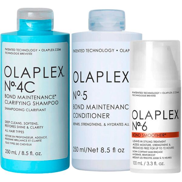 olaplex trio repair set no.4c shampoo + no.5 conditioner + no.6 leave in