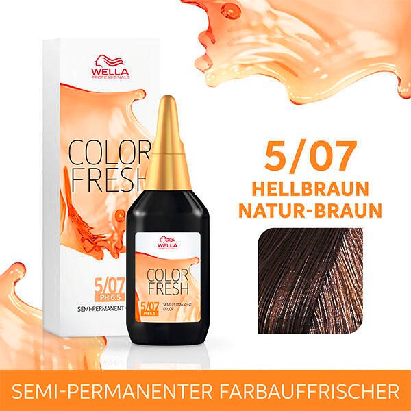 wella color fresh ph 6.5 - acid 5/07 marrone chiaro, 75 ml