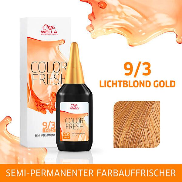 wella color fresh ph 6.5 - acid 9/3 oro biondo chiaro, 75 ml