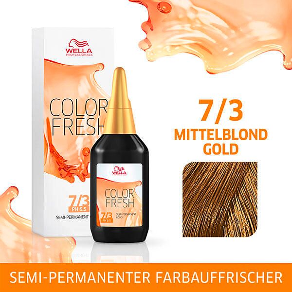 wella color fresh ph 6.5 - acid 7/3 biondo medio oro, 75 ml