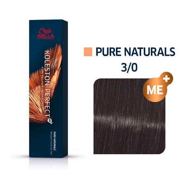 wella koleston perfect me+ pure naturals 3/0 marrone scuro, 60 ml