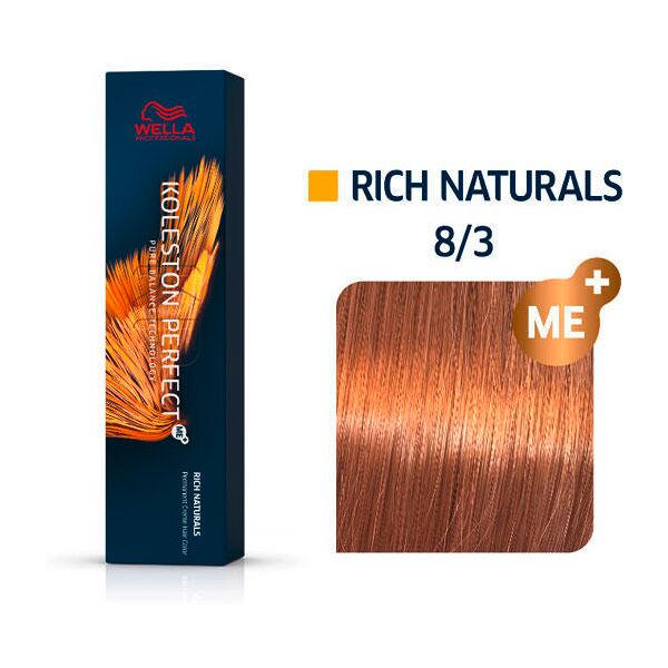 wella koleston perfect rich naturals 8/3 oro biondo chiaro, 60 ml