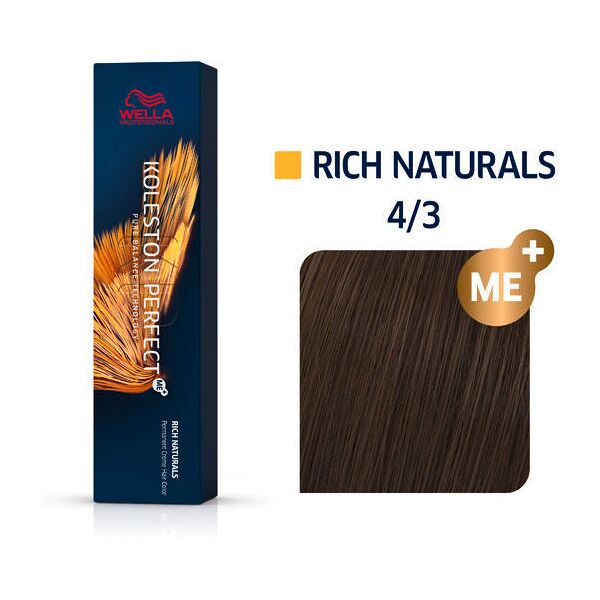 wella koleston perfect rich naturals 4/3 oro marrone medio, 60 ml