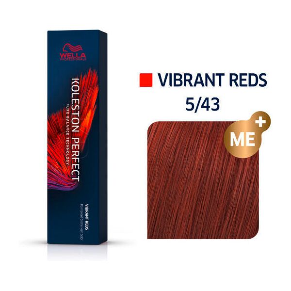 wella koleston perfect vibrant reds 5/43 marrone chiaro rosso oro, 60 ml