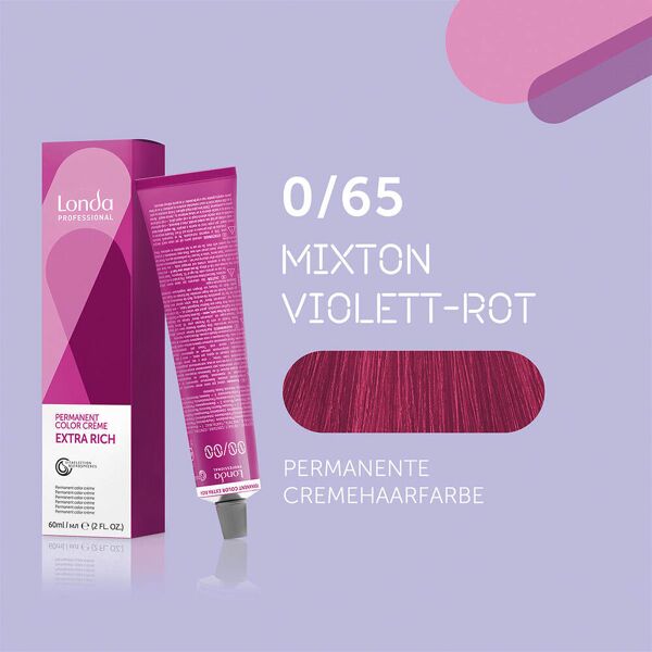 londa colore per capelli in crema permanente extra rich 0/65 mixton violet red, tubo da 60 ml