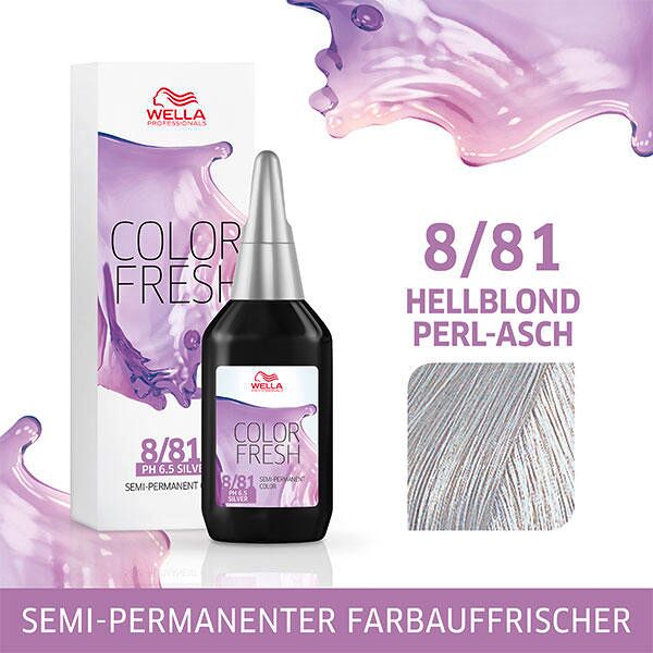 wella color fresh ph 6.5 - silver 8/81 hellblond perl asch, 75 ml