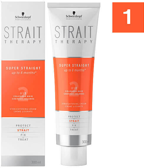 schwarzkopf professional strait therapy strait cream 1 - per capelli normali non trattati o leggermente porosi, 300 ml