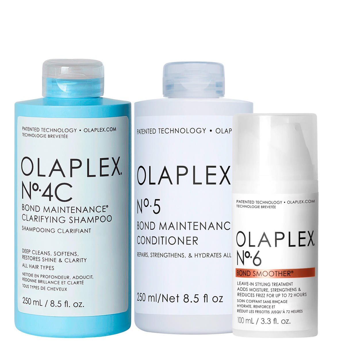 olaplex trio repair set no.4c shampoo + no.5 conditioner + no.6 leave in