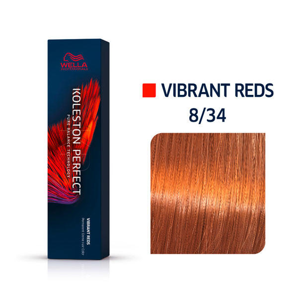 wella koleston perfect vibrant reds 8/34 biondo chiaro oro rosso, 60 ml