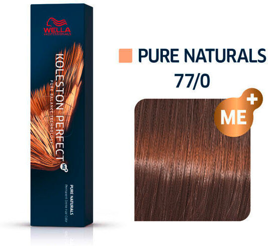 wella koleston perfect me+ pure naturals 77/0 biondo medio intensivo naturale, 60 ml