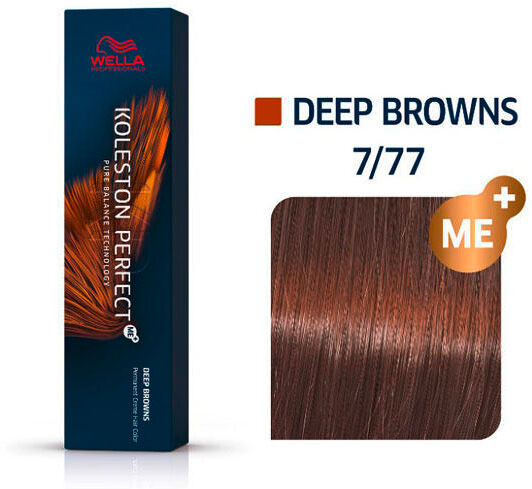 wella koleston perfect deep browns 7/77 castano medio biondo intensivo, 60 ml