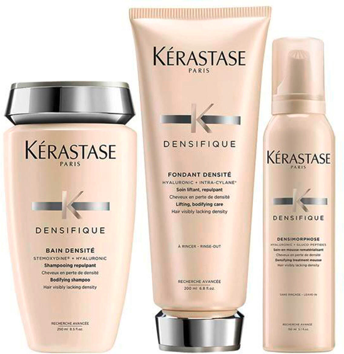 kérastase densifique trio (shampoo 250 ml + pflege 200 ml + mousse 150 ml)