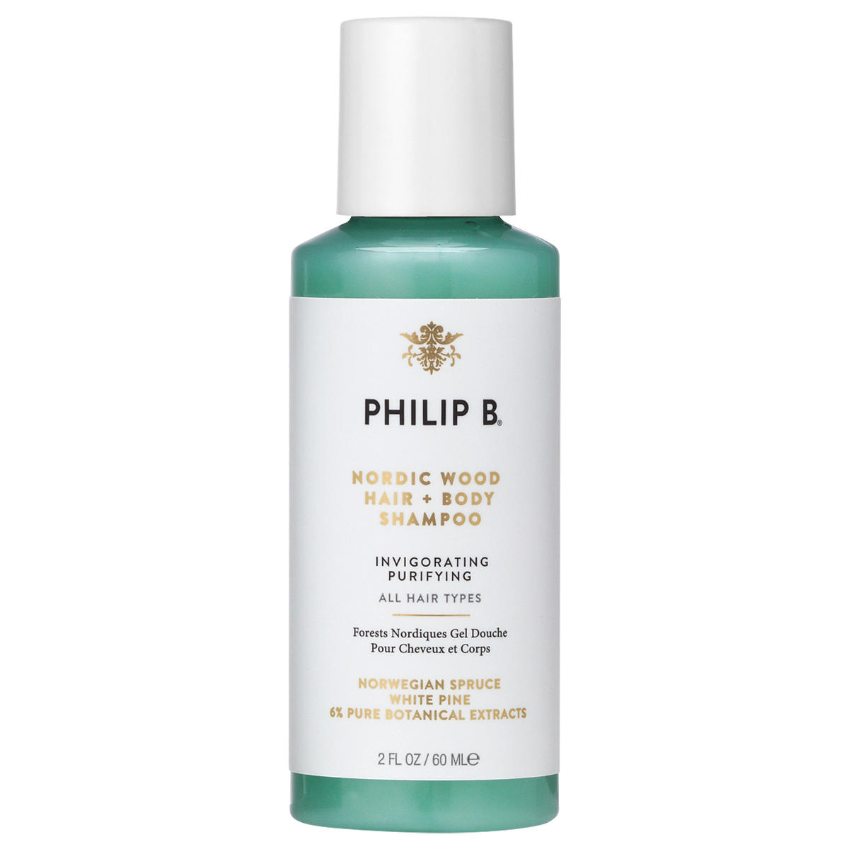 philip b nordic wood hair & body shampoo 60 ml