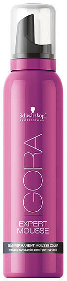 schwarzkopf professional igora expert mousse semi-permanent mousse color 3-0 marrone scuro, bomboletta spray 100 ml