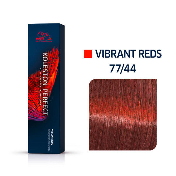 Wella Koleston Perfect Vibrant Reds 77/44 Biondo Medio Rosso Intensivo, 60 ml