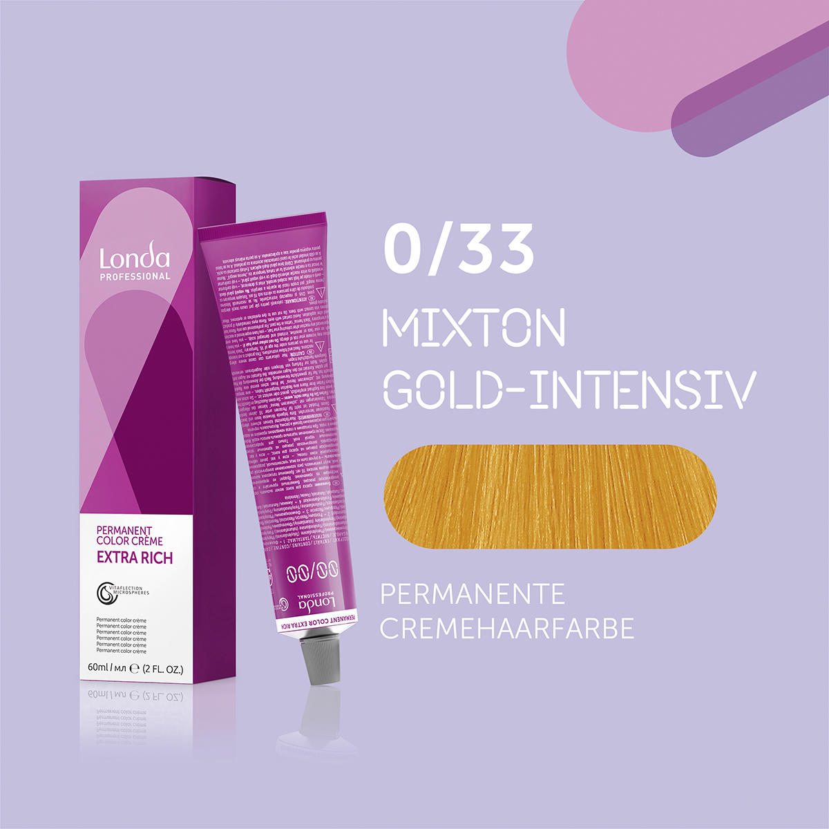 Londa Colore per capelli in crema permanente Extra Rich 0/33 Mixton Gold Intensive, tubo 60 ml