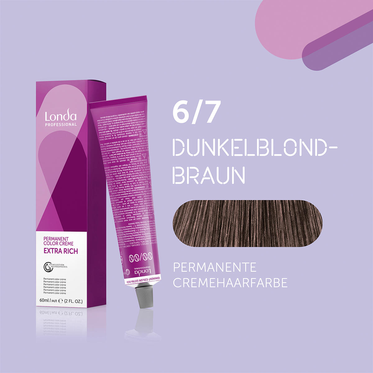 Londa Colore per capelli in crema permanente Extra Rich 6/7 Marrone biondo scuro, tubo 60 ml