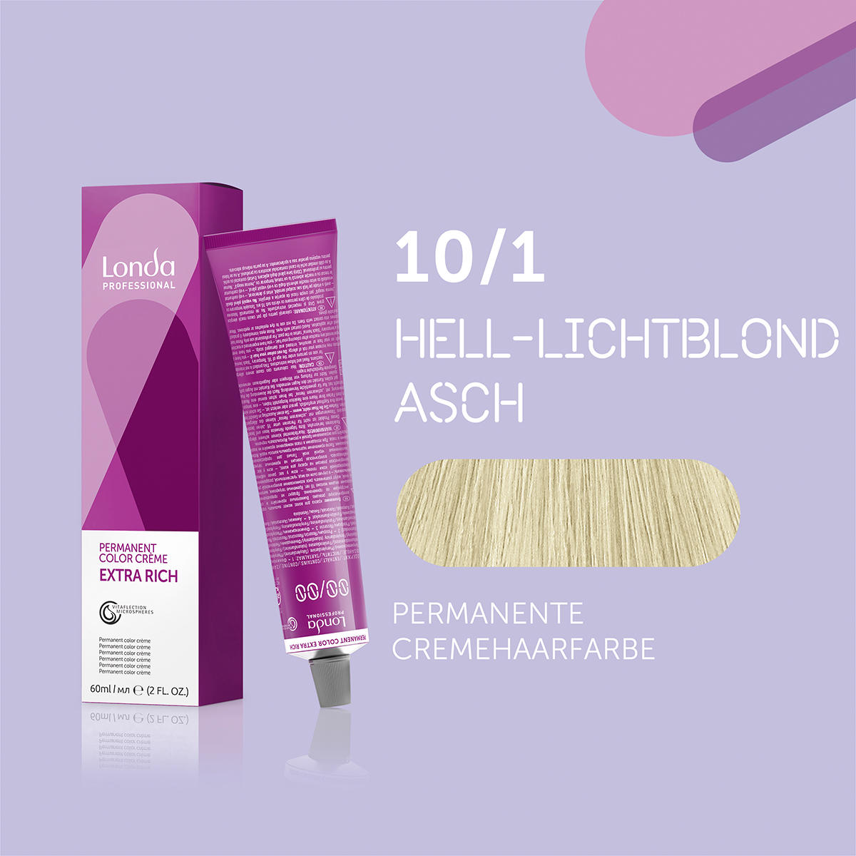 Londa Colore per capelli in crema permanente Extra Rich 10/1 Frassino biondo chiaro, tubo 60 ml