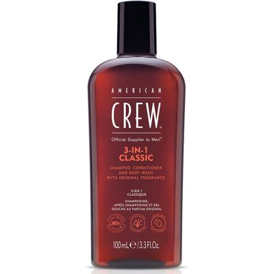 American Crew 3In1 Classic Shampoo, Conditioner & Body Wash 100 ml American Crew 3In1 Classic Shampoo, Conditioner & Body Wash 100 ml