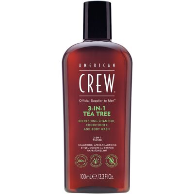 American Crew 3In1 Tea Tree Shampoo, Conditioner & Body Wash 100 ml American Crew 3In1 Tea Tree Shampoo, Conditioner & Body Wash 100 ml