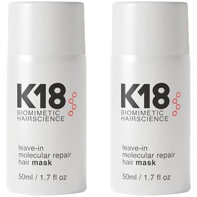 K18 Biomimetic Hairscience Maschera capelli riparatrice senza risciacquo 2x50 ml K18 Biomimetic Hairscience Maschera capelli riparatrice senza risciacquo 2x50 ml
