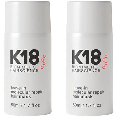 K18 Biomimetic Hairscience Maschera capelli riparatrice senza risciacquo 2x50 ml K18 Biomimetic Hairscience Maschera capelli riparatrice senza risciacquo 2x50 ml