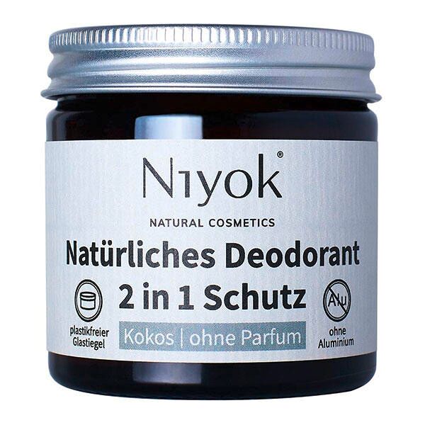 niyok 2 in 1 crema deodorante antitraspirante - cocco   senza profumo 40 ml