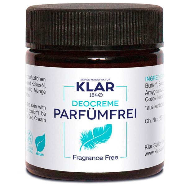 klar crema deodorante senza profumo 30 ml