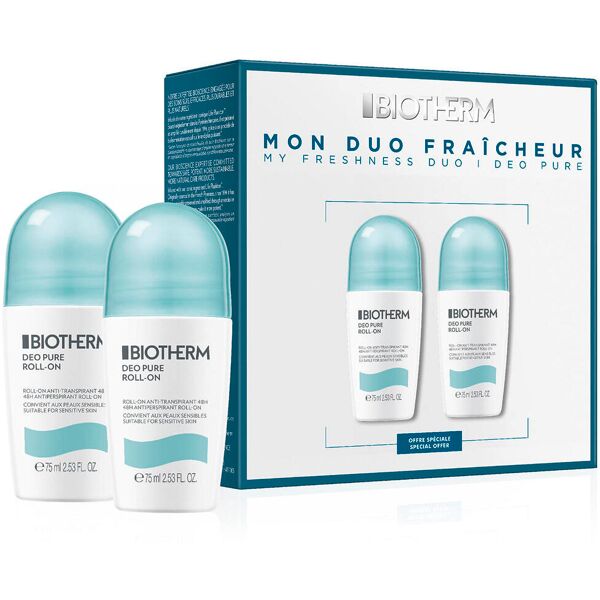 biotherm deo pure roll-on duo set 2 x 75 ml