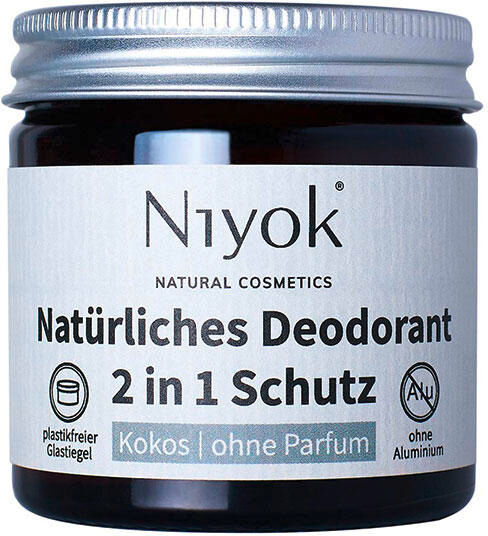 niyok 2 in 1 crema deodorante antitraspirante - cocco   senza profumo 40 ml