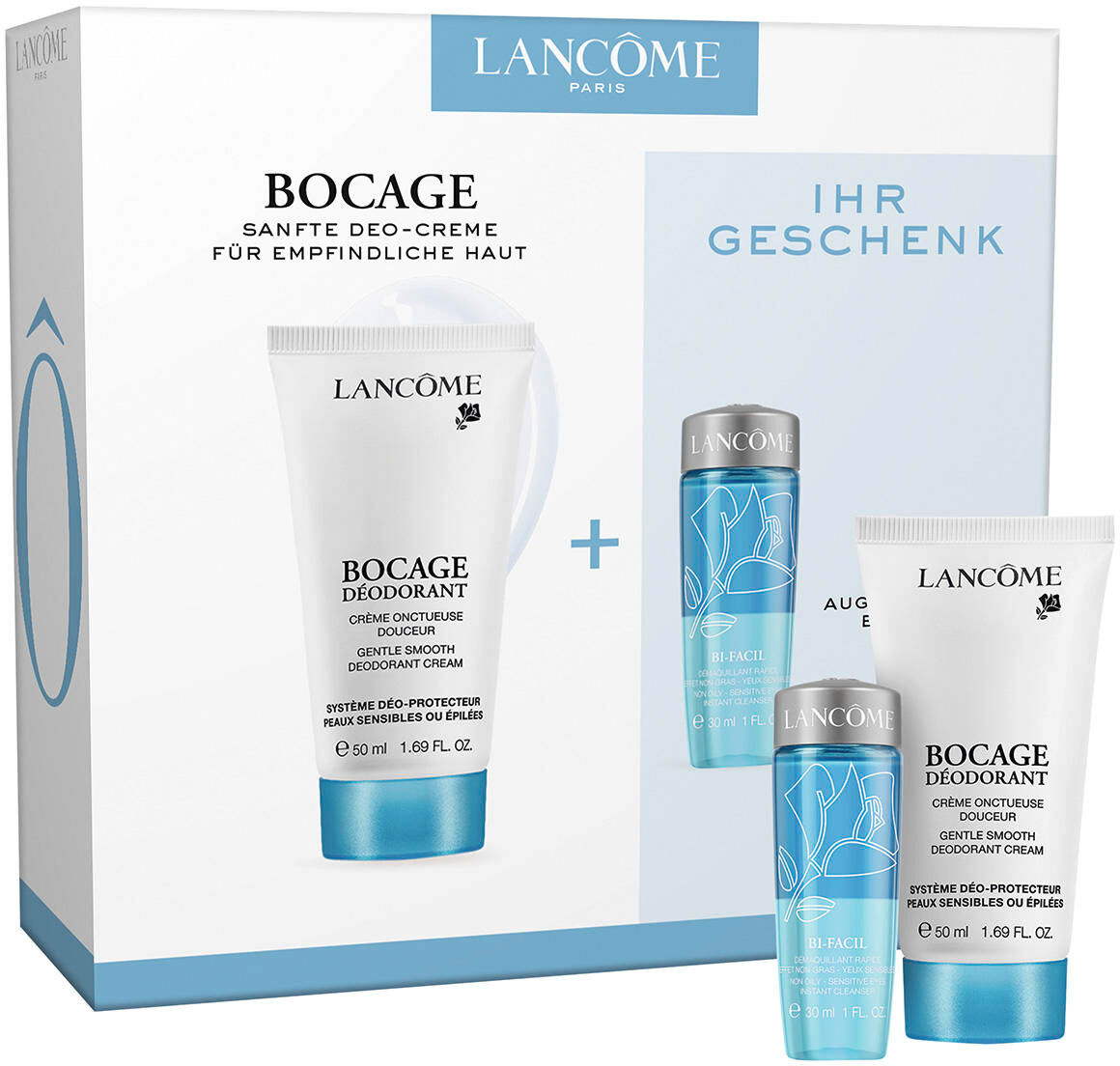 lancome bocage deo creme & bi-facil set