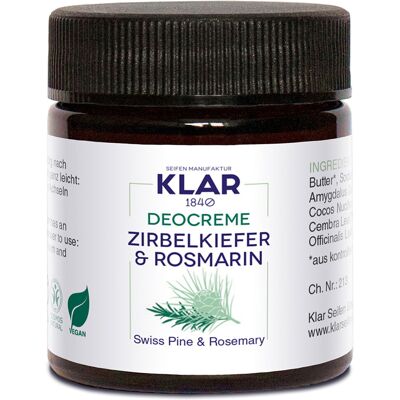 Klar Pino Svizzero Rosmarino Deodorante - Deodorante e Burro per il corpo Klar Pino Svizzero Rosmarino Deodorante - Deodorante e Burro per il corpo