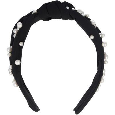 Solida Cerchietto per capelli nero con perle Solida Cerchietto per capelli nero con perle