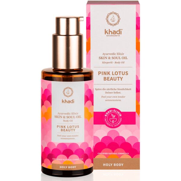 khadi holy body elisir ayurvedico per la pelle e l'anima olio per il corpo pink lotus beauty 100 ml