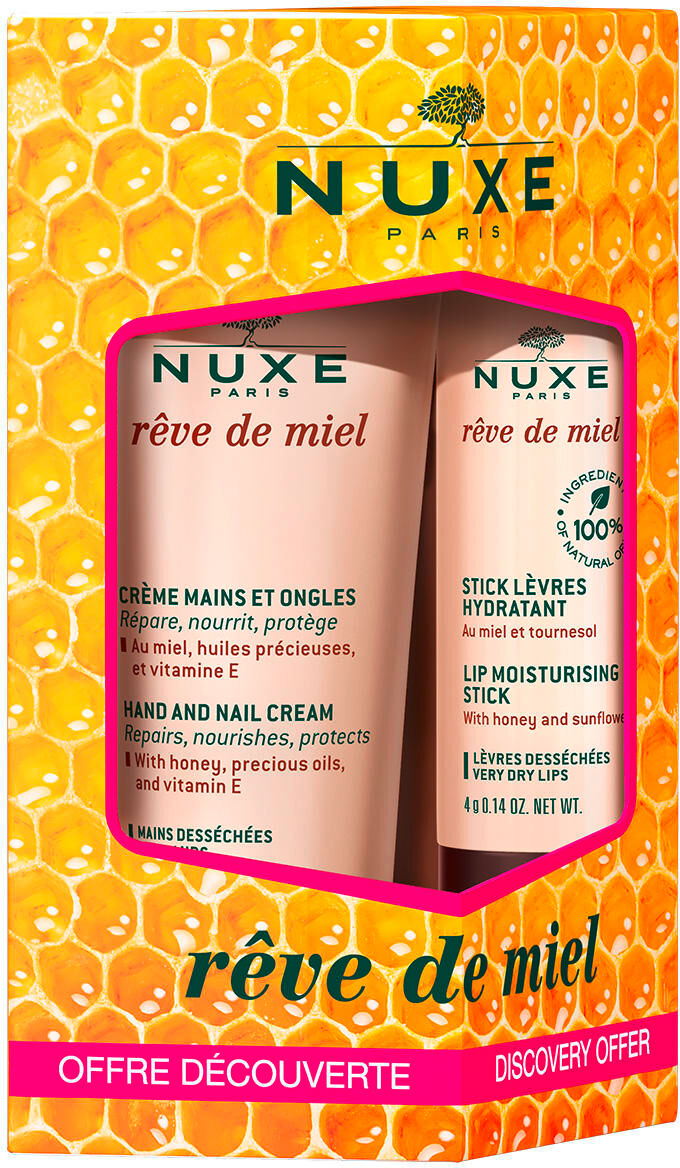 nuxe rêve de miel set per la cura delle mani e delle labbra